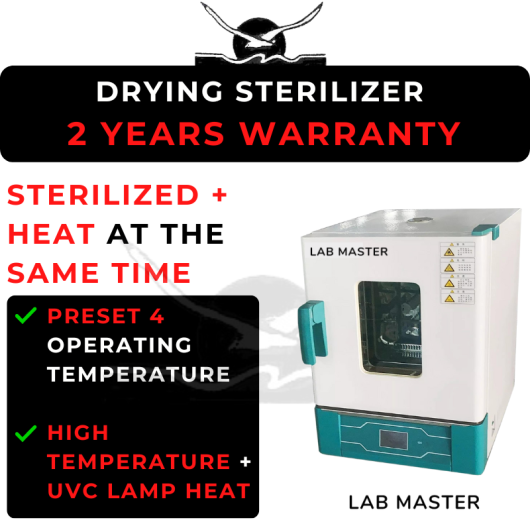 2 YEARS WARRANTY LAB MASTER/MALAYSIA Drying Heat Oven Sterilizer for Heating & Sterilization with Air & UV Lamp for Industrial Laboratory & Dental/Hospital Usage