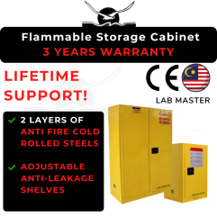 3 YEARS WARRANTY LAB MASTER/MALAYSIA Flammable Chemical Storage Cabinet with Fire & Explosion Proof Features for Lab & Industrial R&D
