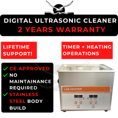 LAB MASTER/MALAYSIA 2 YEARS WARRANTY Lab Ultrasonic Cleaner Digital Model with Timer And Heater for Spectacle Lenses & Lab Equipment