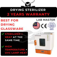 2 YEARS WARRANTY LAB MASTER/MALAYSIA Drying Oven Sterilizer for Heating & Sterilization with Air & UV Lamp for Industrial Laboratory & Dental/Hospital Usage